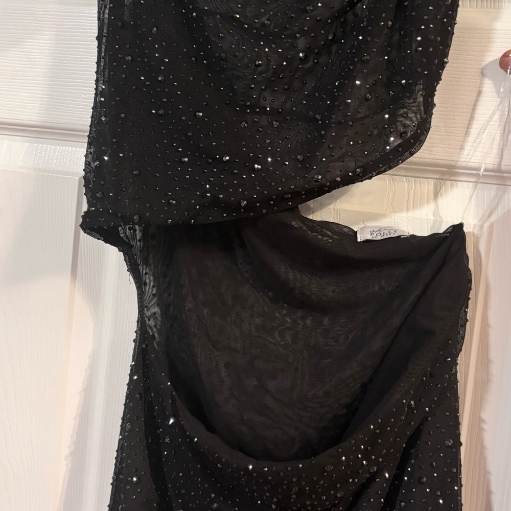 Oh Polly Cleo Black Rhinestone Embellished Dress - Picture 3 of 5